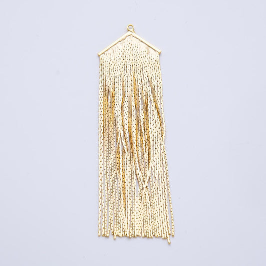 Gold Plated Chain Tassel Pendants Sweeper Drop Dangle Charms for DIY Earrings & Necklaces Z1643