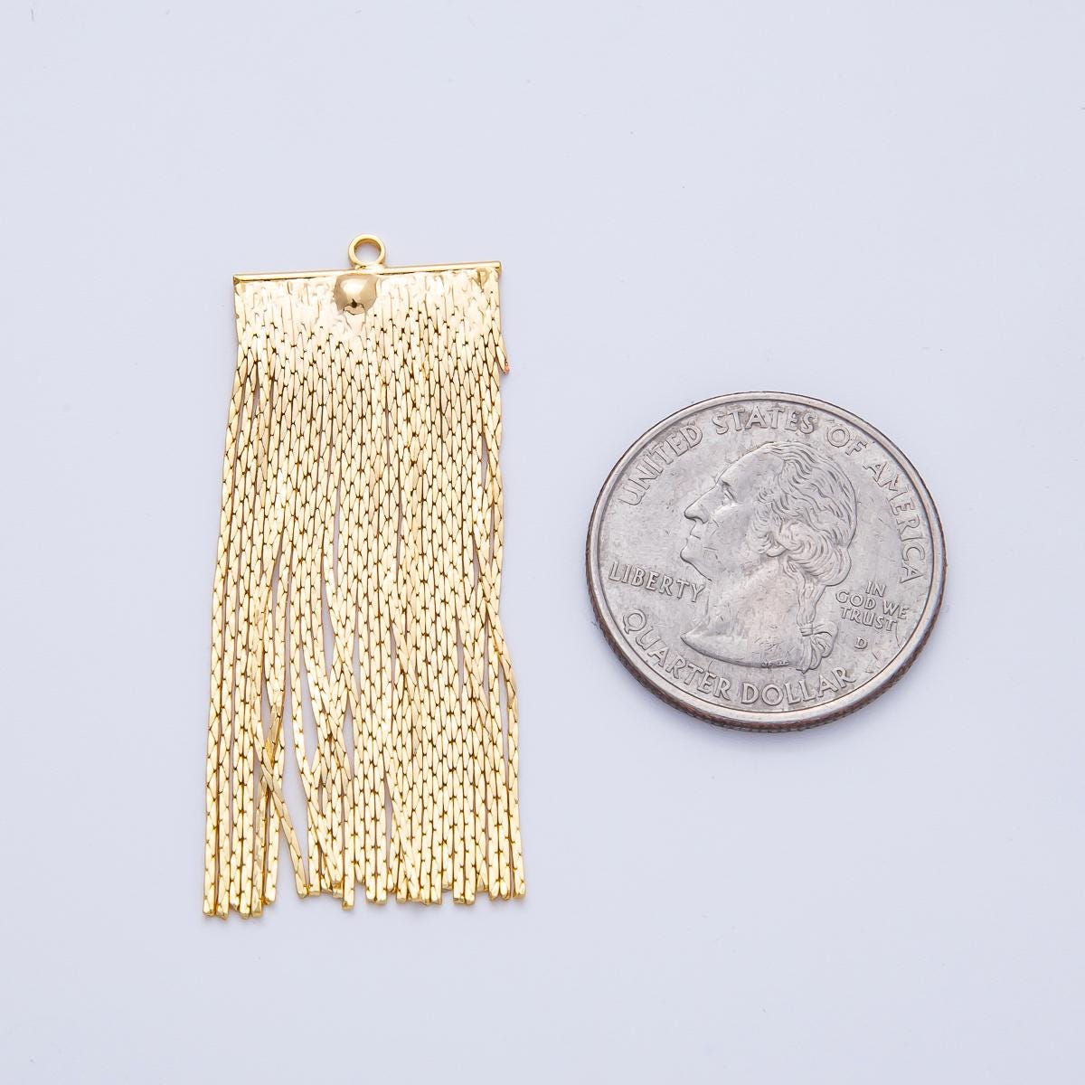 Gold Plated Chain Tassel Pendants Sweeper Drop Dangle Charms for DIY Earrings & Necklaces Z1645