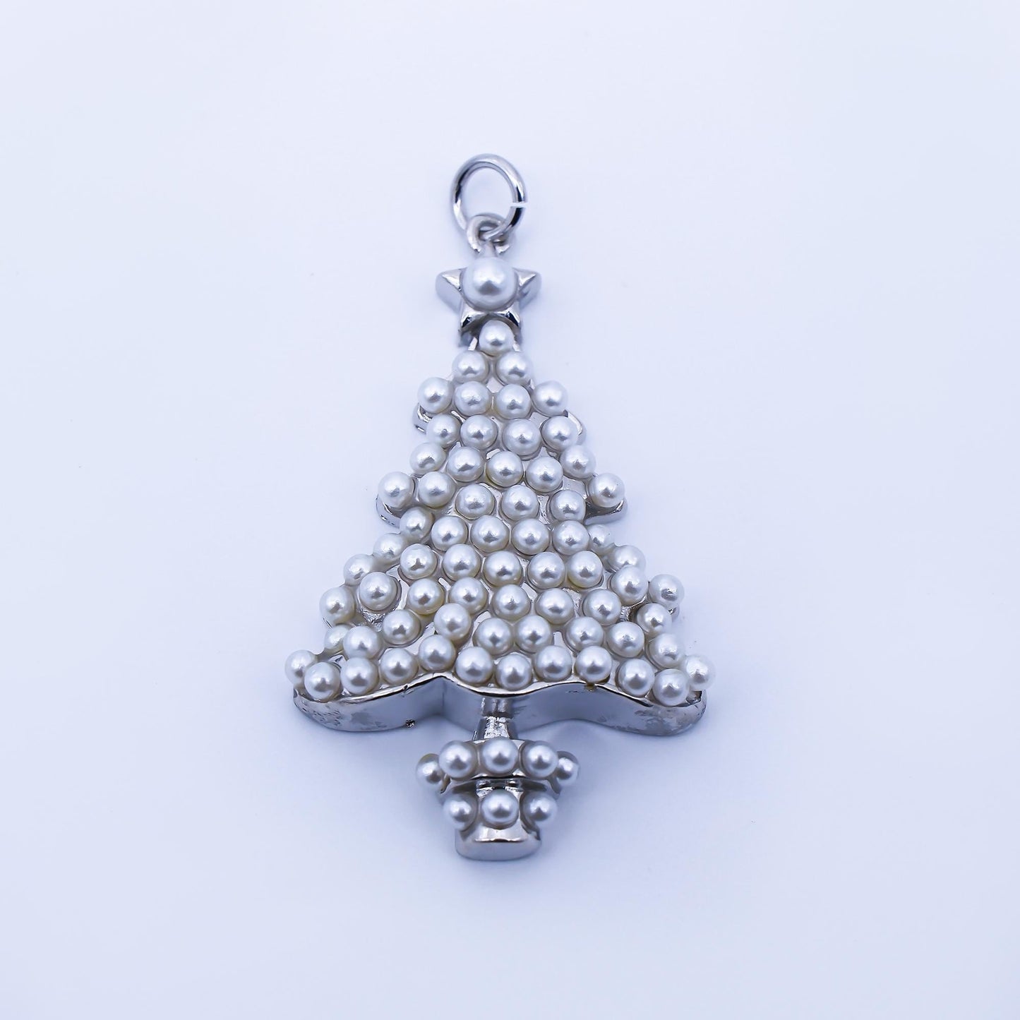 Dainty Christmas Tree Charm Mini 18k gold filled Pearl for Christmas holiday season greetings pendant | C813