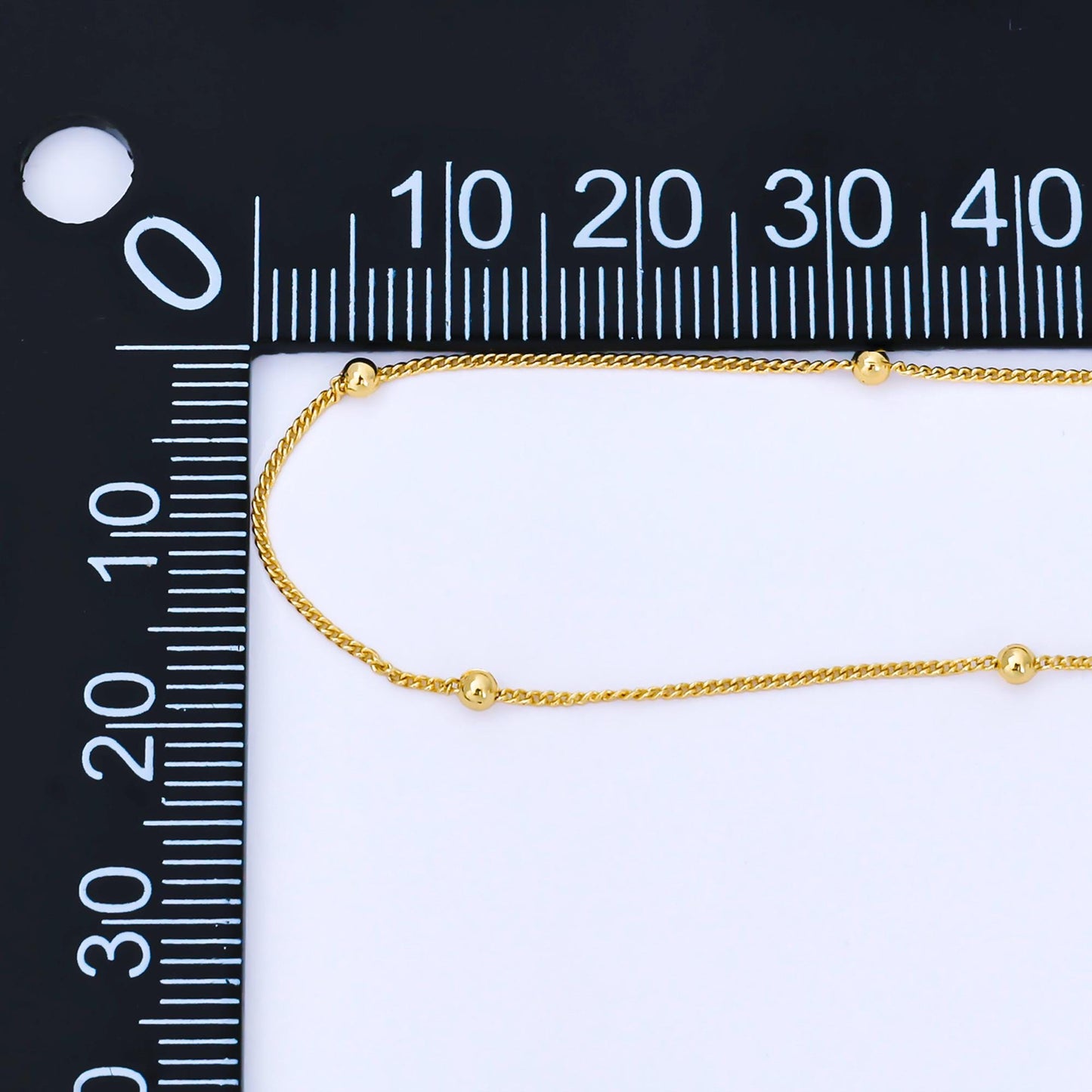 24K Gold Filled 0.8mm Beaded Ball Chain by Yard Delicate Layering DIY Dainty Jewelry Making for Necklace Bracelet Bag Chain | Roll-1998