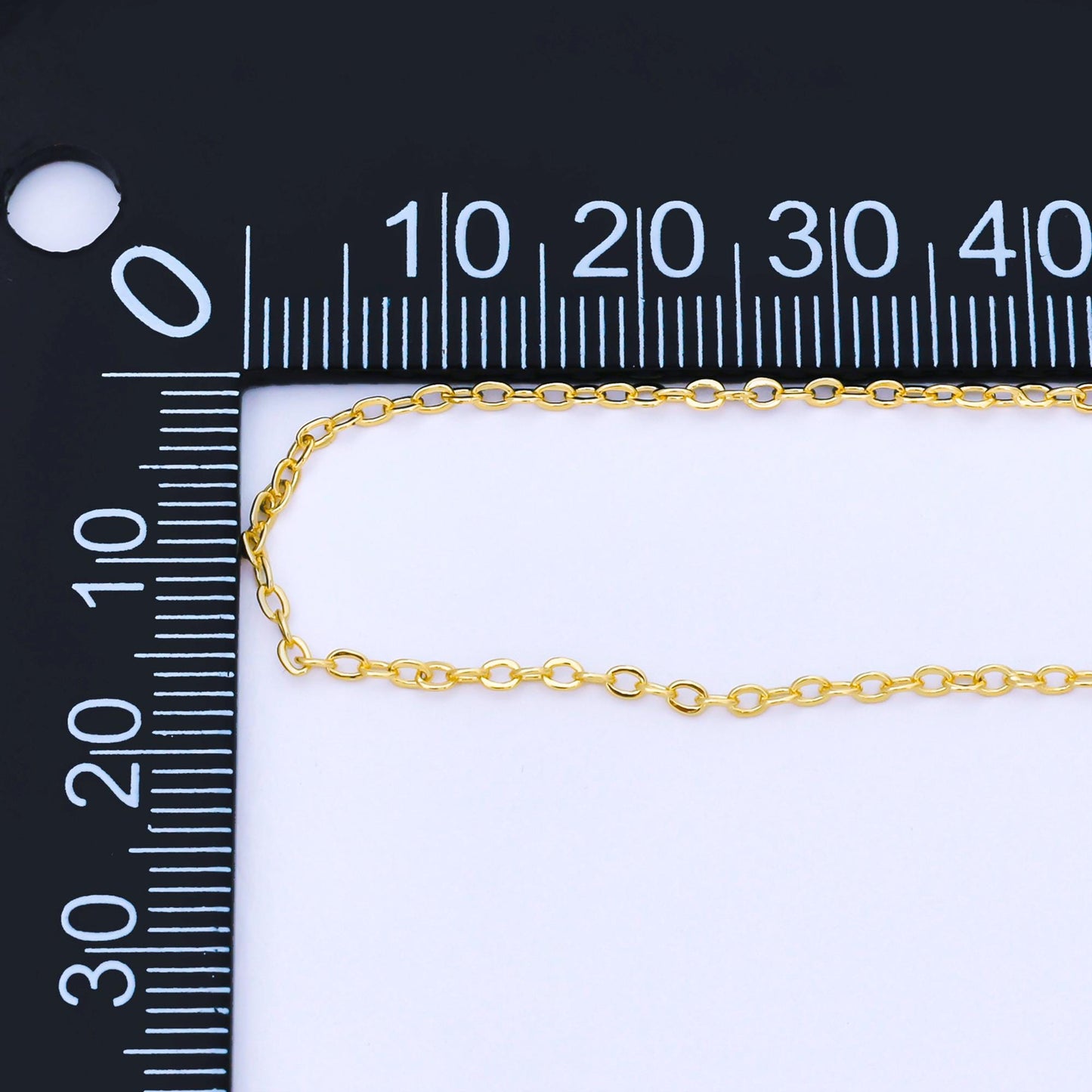 24k Gold Rolo Cable Chain Oval Link Chain by Yard Wholesale Bulk Roll Chain DIY Jewelry Making Supply Necklace Bracelet Bags | Roll-2004