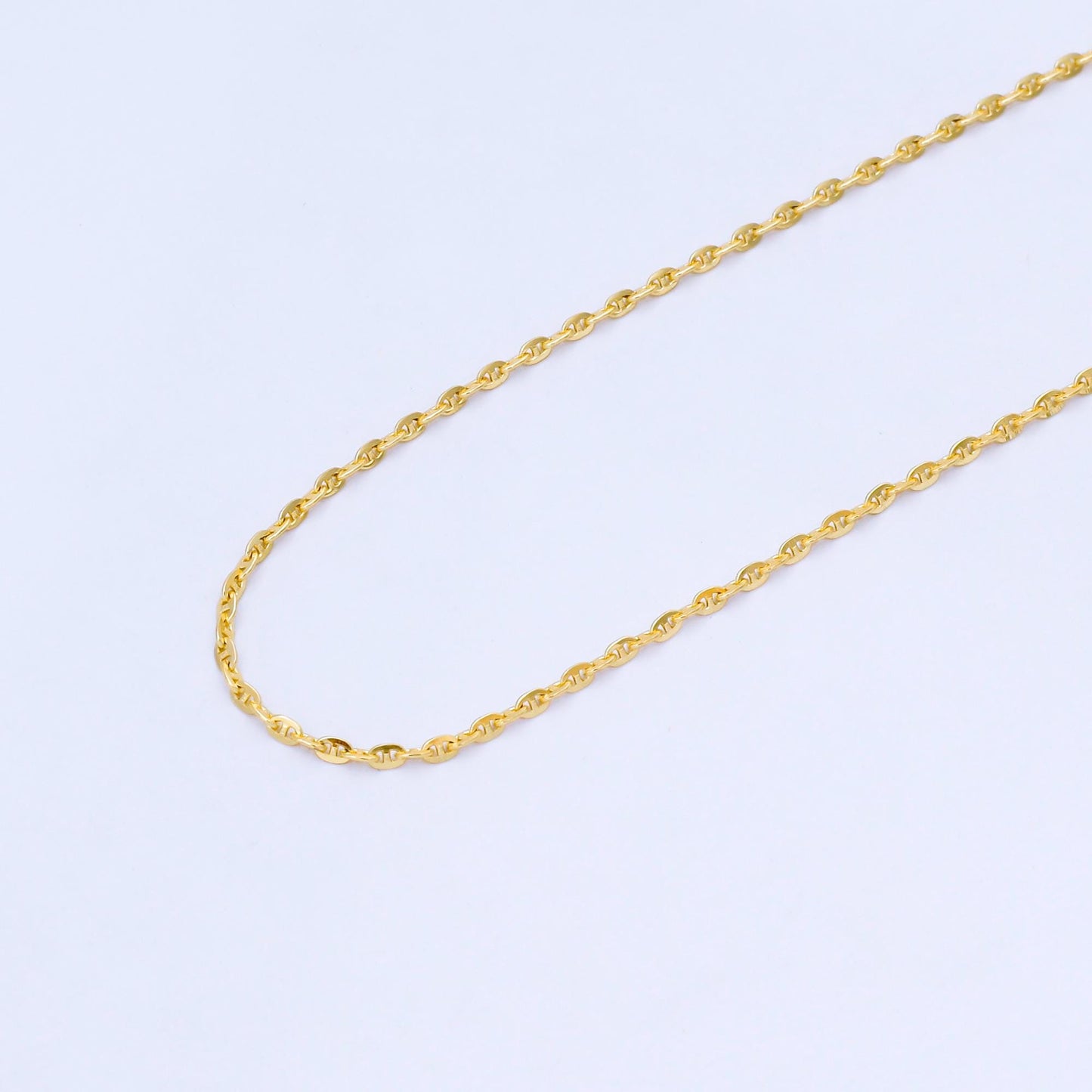 24K Gold Filled 1.6mm Mini Mariner Anchor Chain by Yard Wholesale DIY Jewelry Making Supplies for Necklace Bracelet Bag Chain | Roll-2001