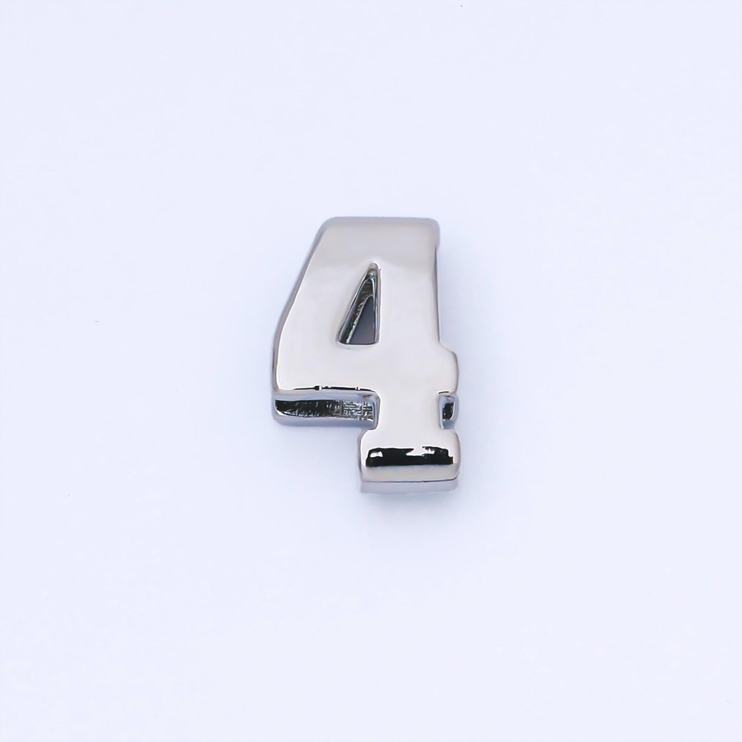 Silver Varsity Number Beads charm Sport Number Spacer 3D Silver digit charm personalize lucky number bubble Cord Bracelet Supply B489