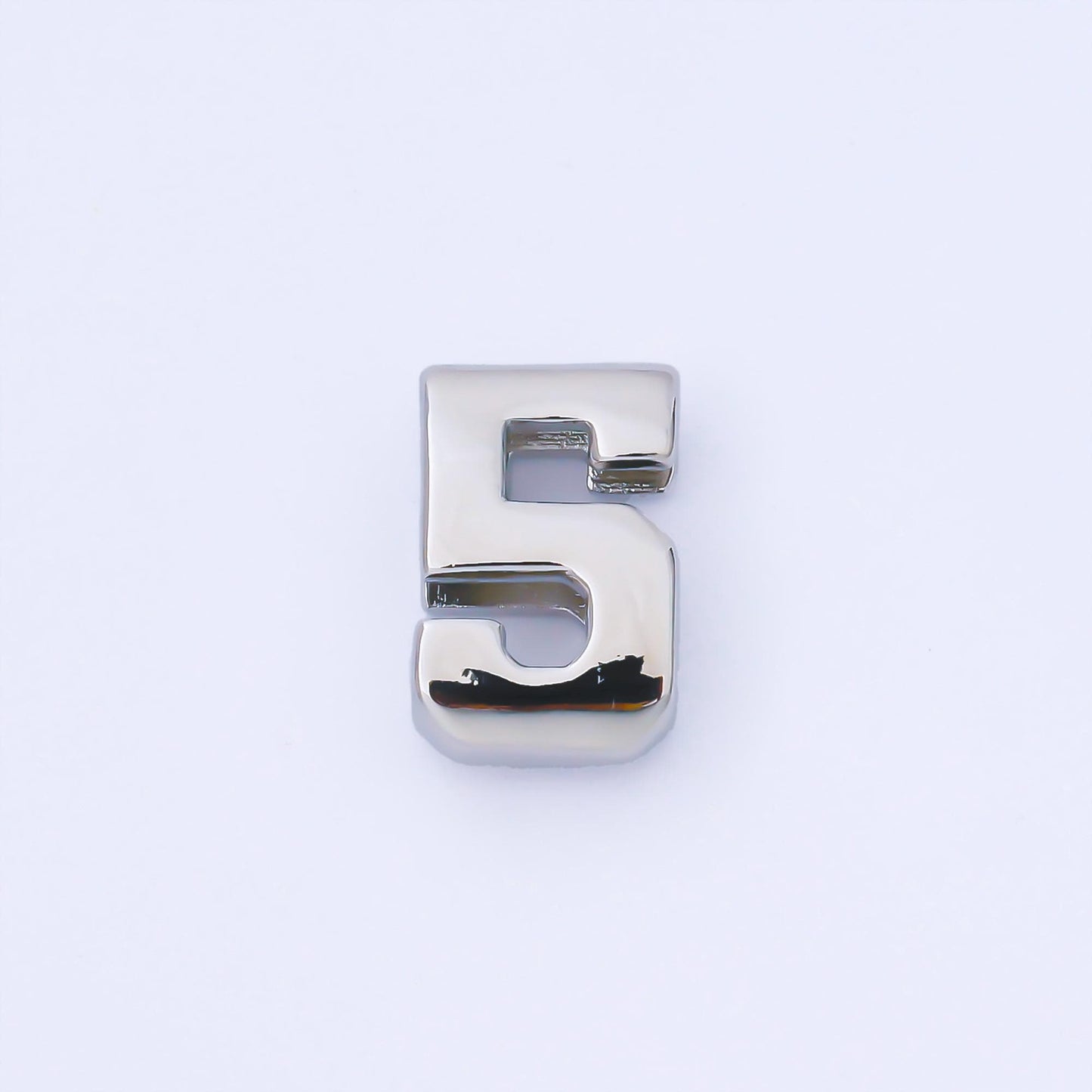 Silver Varsity Number Beads charm Sport Number Spacer 3D Silver digit charm personalize lucky number bubble Cord Bracelet Supply B489