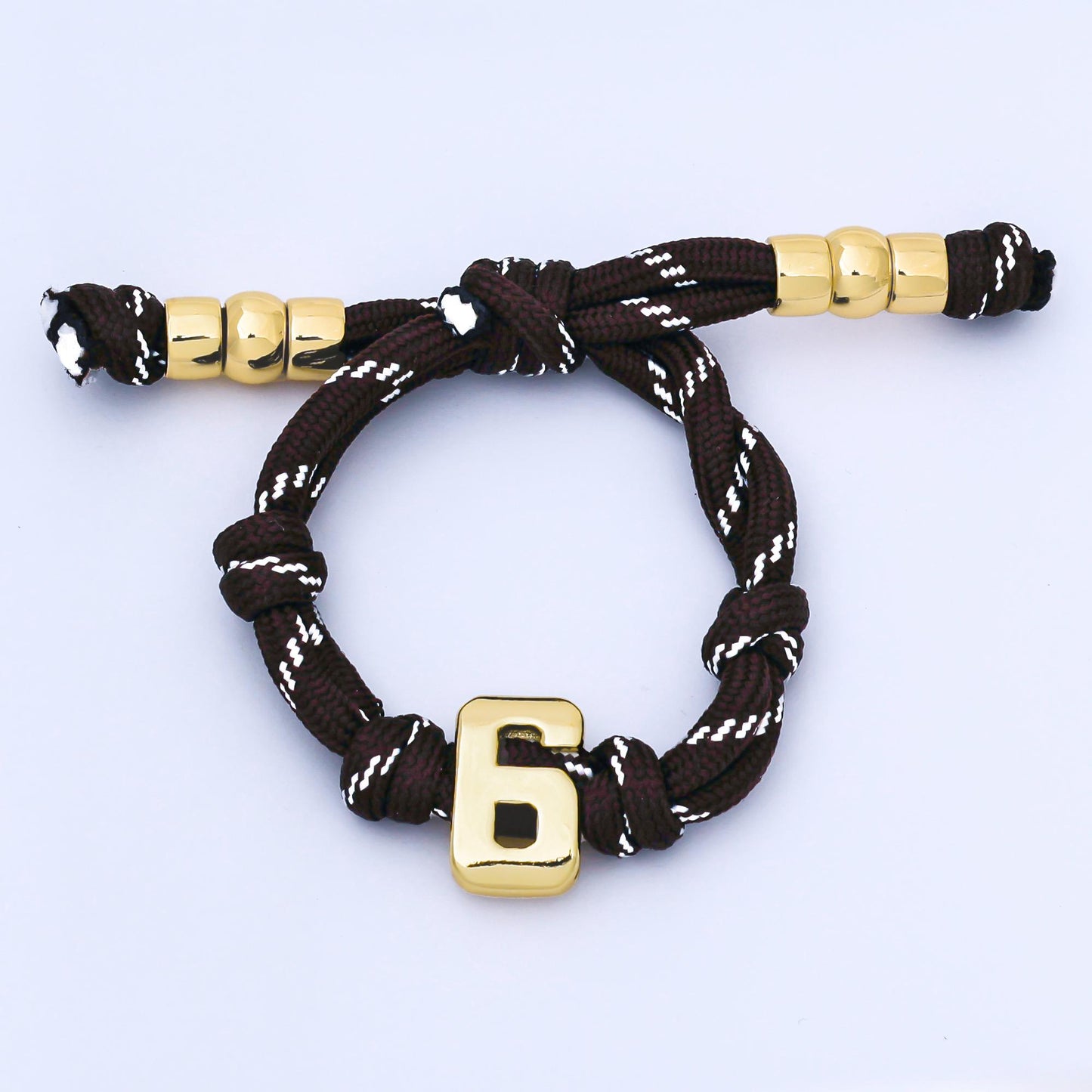 Silver Varsity Number Beads charm Sport Number Spacer 3D Silver digit charm personalize lucky number bubble Cord Bracelet Supply B489