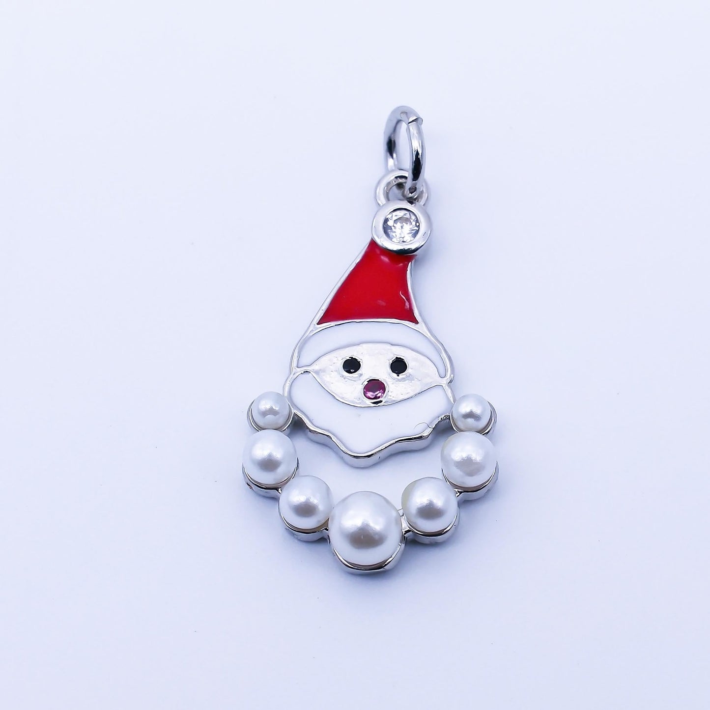Dainty Santa Clause Charm Mini 18k gold filled Pearl Bread for Christmas holiday season greetings pendant | C939