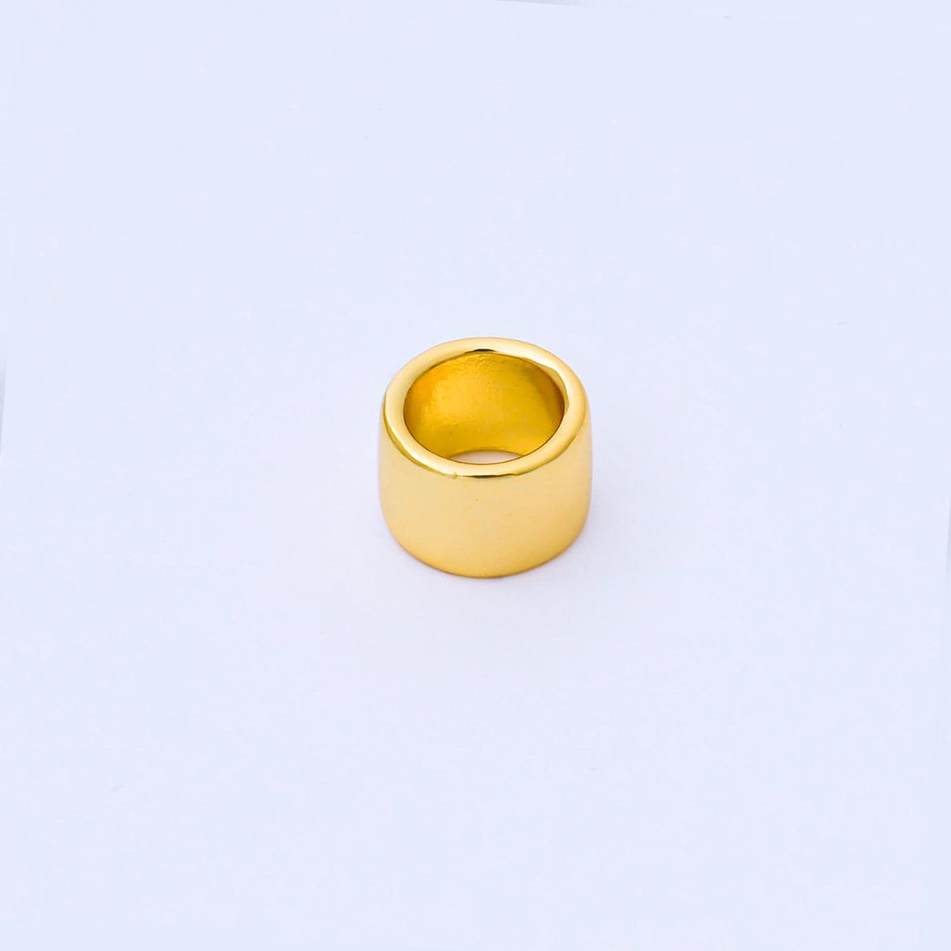24k Gold Filled Wide Cylindrical Spacer Beads Gold & Silver Large Hole Beads DIY Jewelry Making Supply Bracelet Necklace | B487