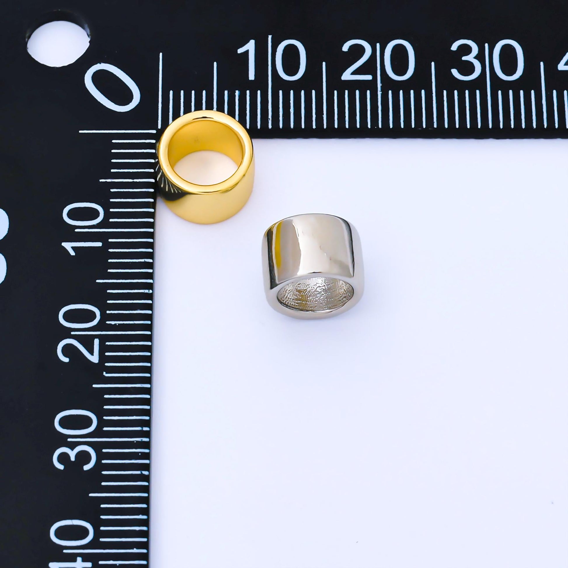 24k Gold Filled Wide Cylindrical Spacer Beads Gold & Silver Large Hole Beads DIY Jewelry Making Supply Bracelet Necklace | B487