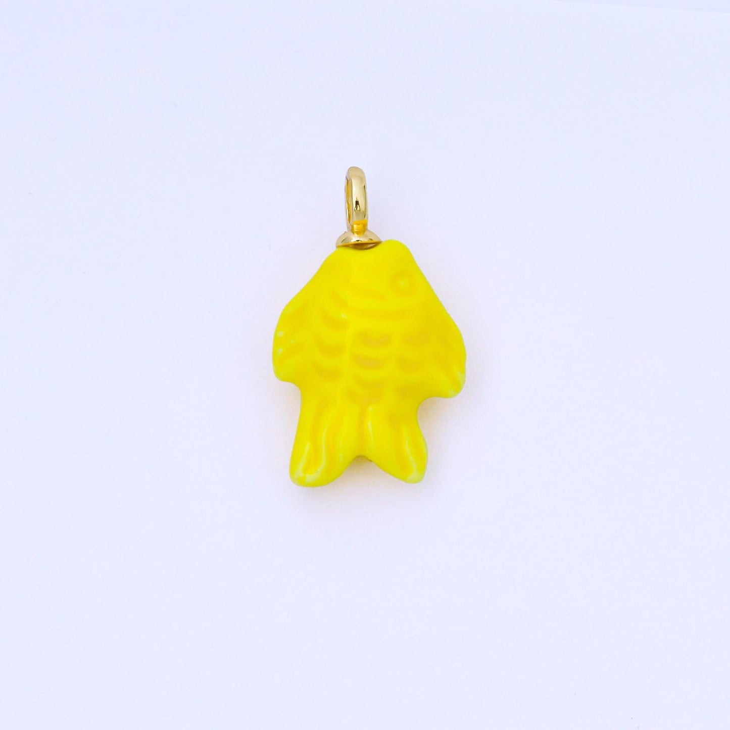 Dainty Fish ceramic charm handmade Pink Cute Fish Shell ceramic porcelain Beach charm for necklace bracelet jewelry making supply N-082