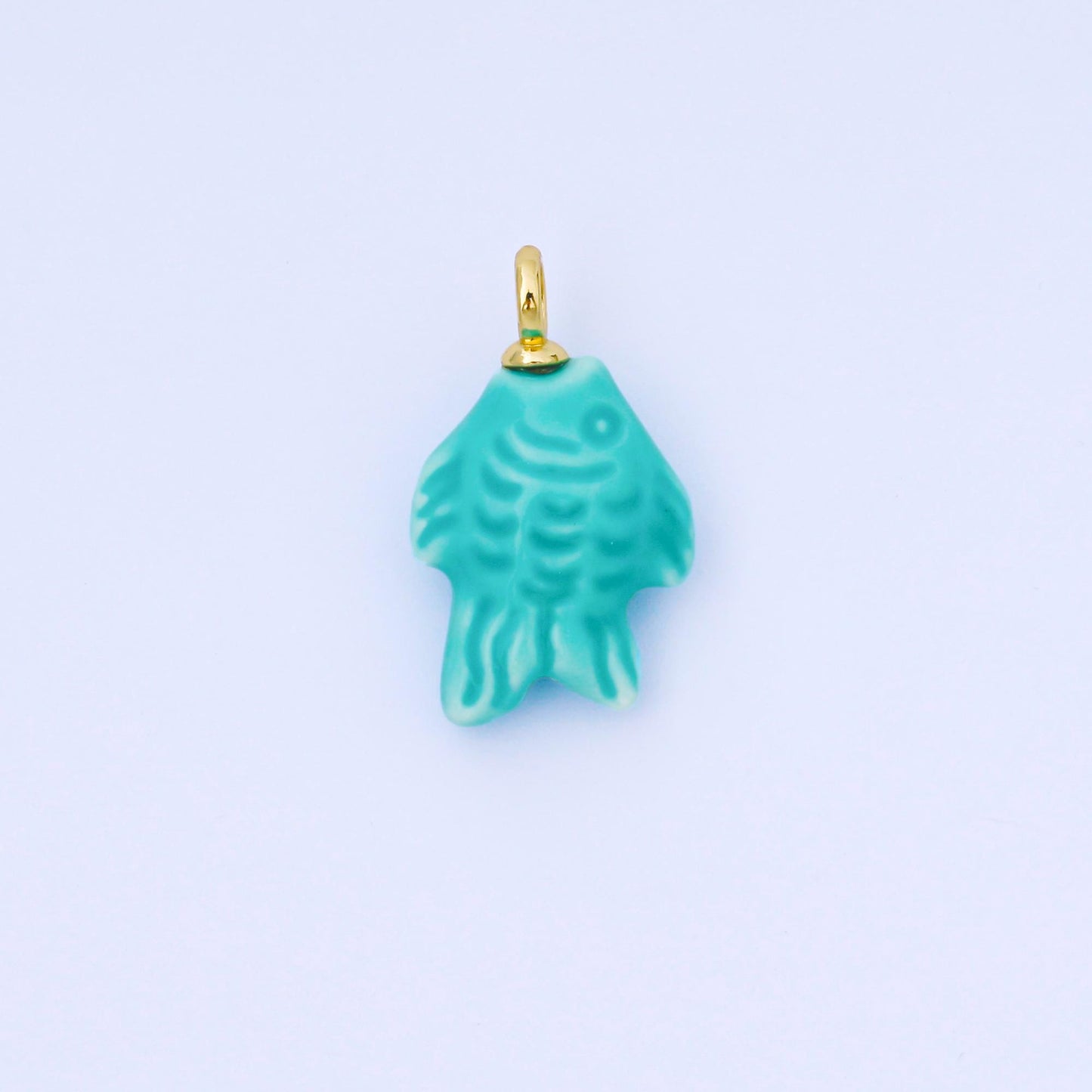 Dainty Fish ceramic charm handmade Pink Cute Fish Shell ceramic porcelain Beach charm for necklace bracelet jewelry making supply N-082