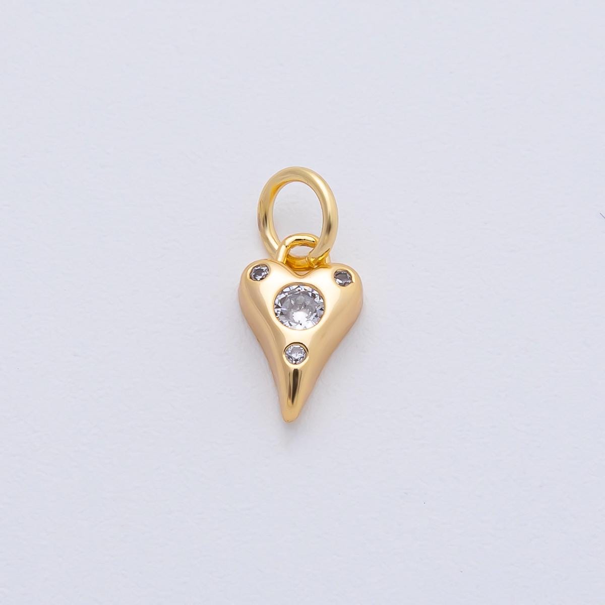 18K Gold Filled 19.4mm Pink, Purple, Clear, Green, Blue Clear CZ Dotted Teardrop Mini Charm DIY Jewelry Supply for Custom Designs | AF1483
