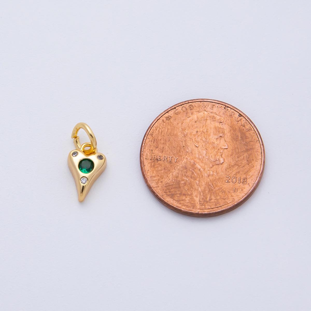 18K Gold Filled 19.4mm Pink, Purple, Clear, Green, Blue Clear CZ Dotted Teardrop Mini Charm DIY Jewelry Supply for Custom Designs | AF1483