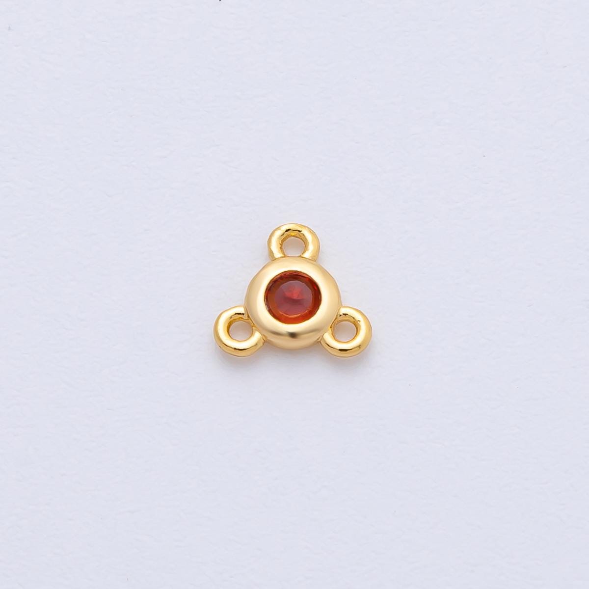 24K Gold Filled 6.2mm CZ Round Bezel Triple Connector Finding DIY Jewelry Supply Finding for Custom Necklace and Bracelet | Z1479