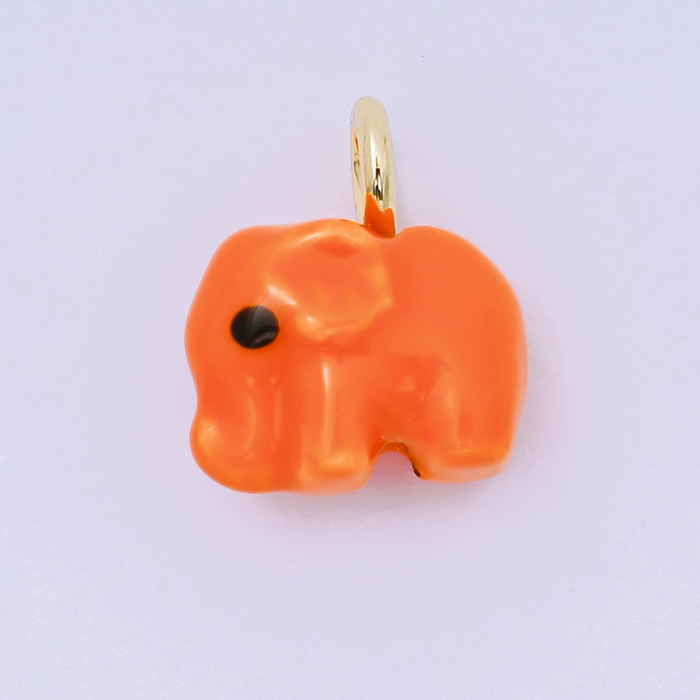 24K Gold Filled Blue, Green, White, Yellow Elephant Ceramic Dumbo Animal Charm Kids Jewelry Beads | C948