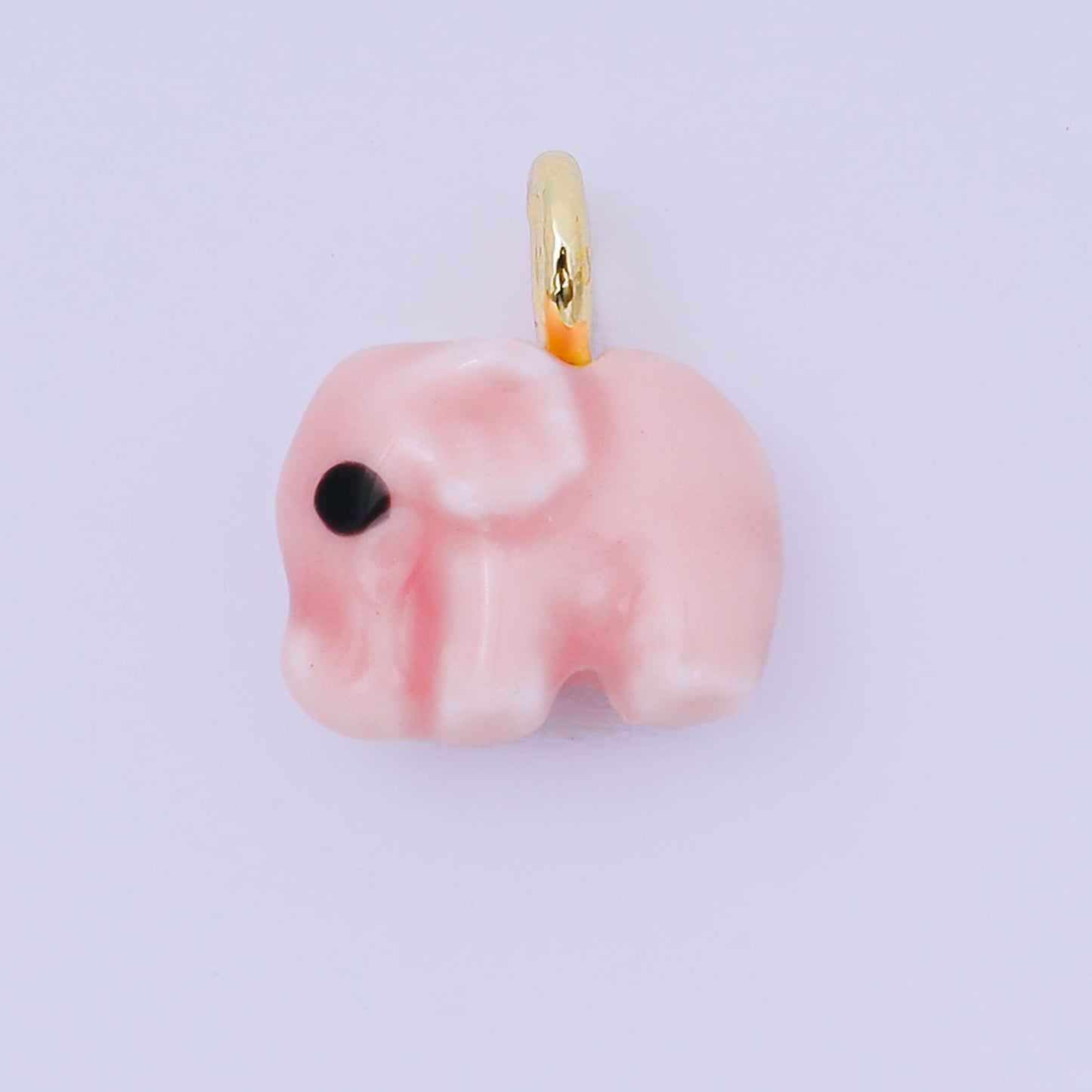 24K Gold Filled Blue, Green, White, Yellow Elephant Ceramic Dumbo Animal Charm Kids Jewelry Beads | C948