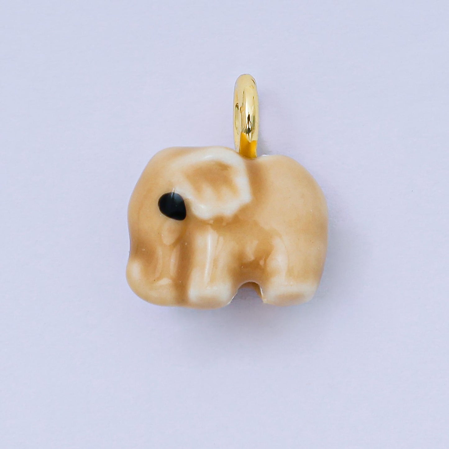 24K Gold Filled Blue, Green, White, Yellow Elephant Ceramic Dumbo Animal Charm Kids Jewelry Beads | C948