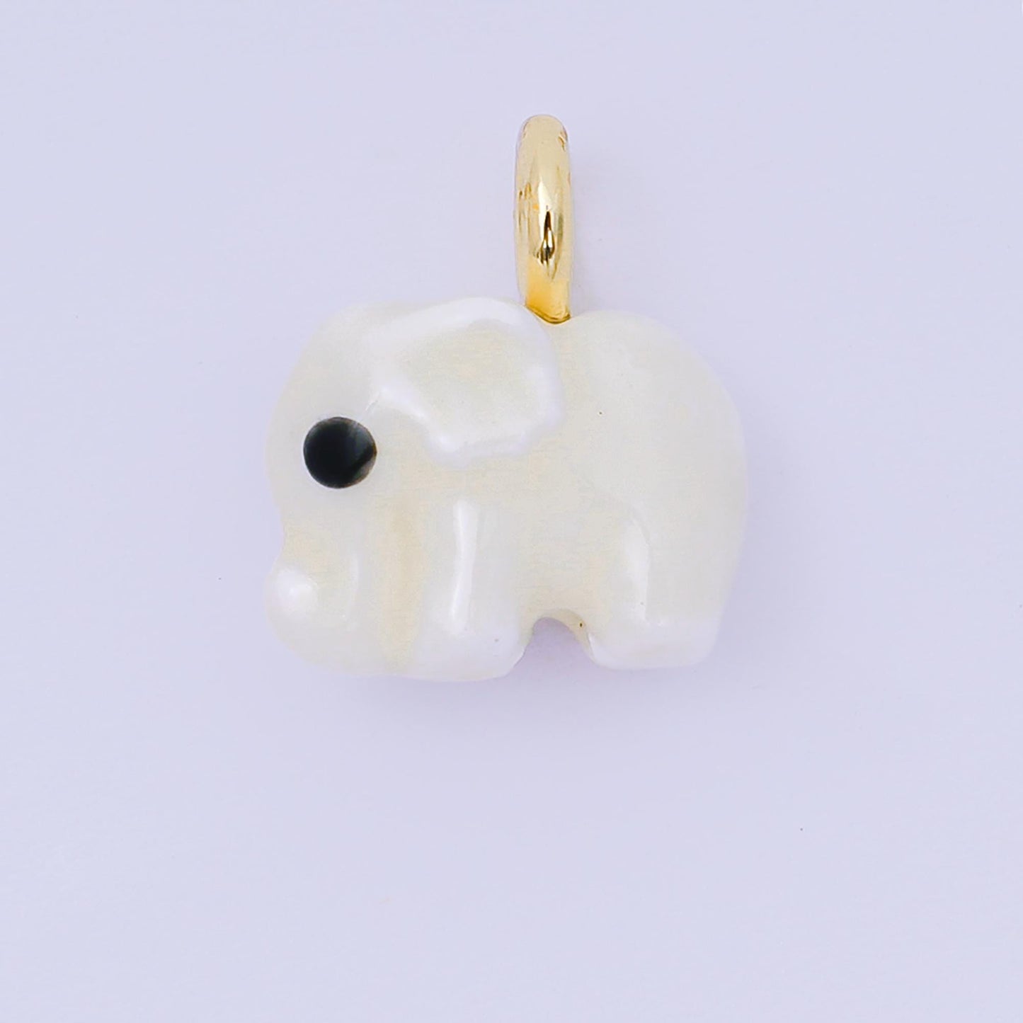 24K Gold Filled Blue, Green, White, Yellow Elephant Ceramic Dumbo Animal Charm Kids Jewelry Beads | C948