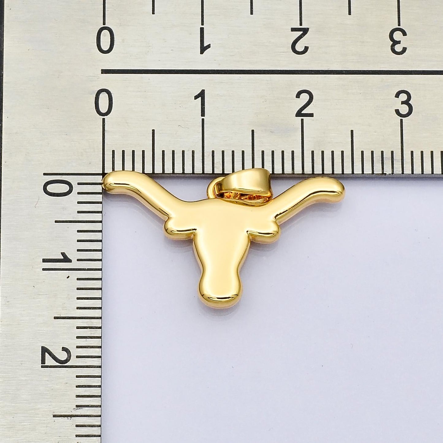 24k Gold Filled Longhorn Bull Head Pendant Charm Texas Jewelry Inspired Travel Animal Charm I816