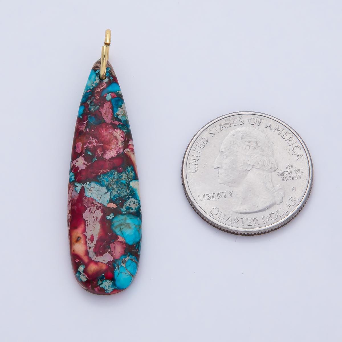 18K Gold Filled Lagoon Jasper Charoite Teardrop Gemstone Charm Natural Healing Stone Pendant DIY Jewelry Necklace Bracelet Earrings | AF1592