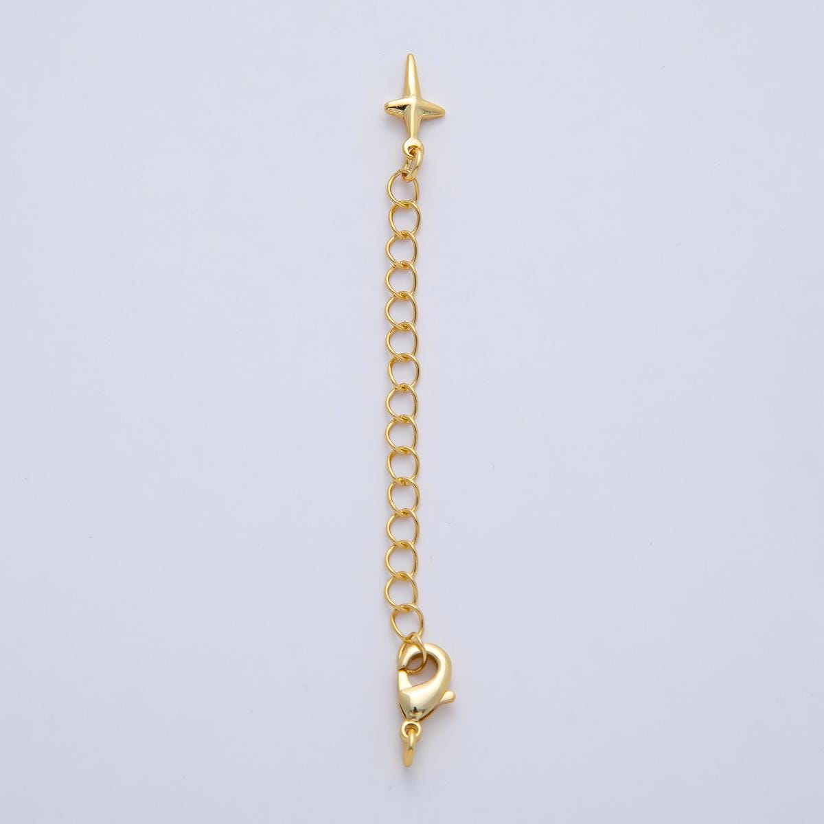 18K Gold Filled Minimalist Lobster Clasps Extender Chain Charm Set Findings DIY Bracelet Necklace Adjustable Jewelry Making | Z1482