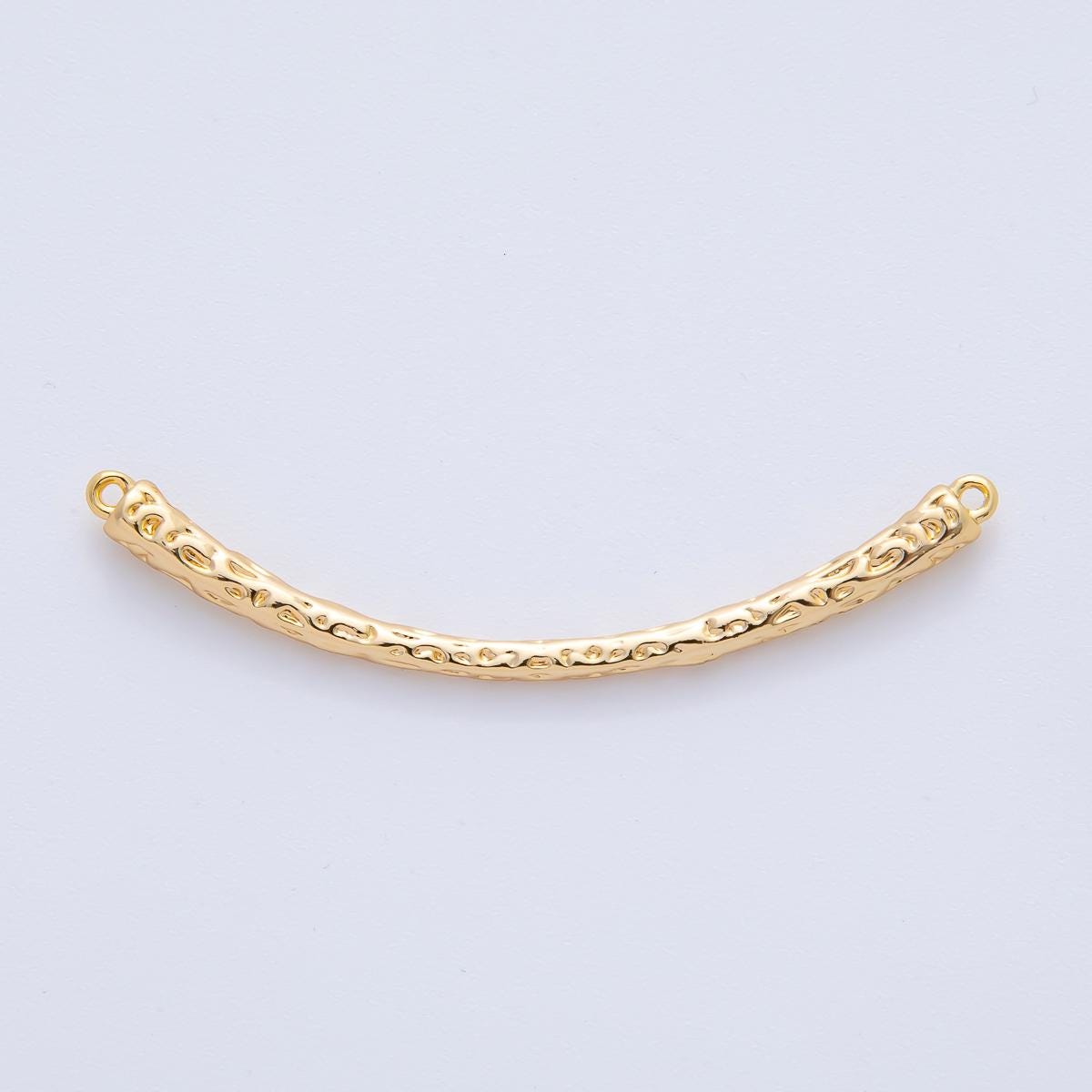 18K Gold Filled 53.9mm Hammered Textured Curved Link Connector for Modern Jewelry Design Minimal Style DIY Necklace Bracelet Piece | Y168