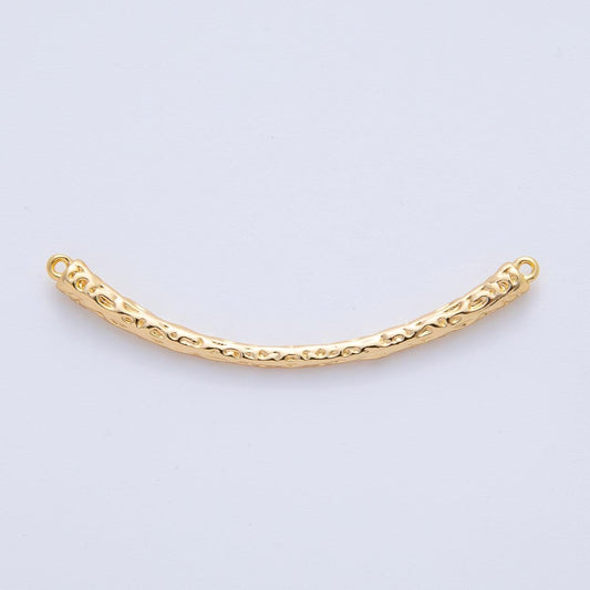 18K Gold Filled 53.9mm Hammered Textured Curved Link Connector for Modern Jewelry Design Minimal Style DIY Necklace Bracelet Piece | Y168