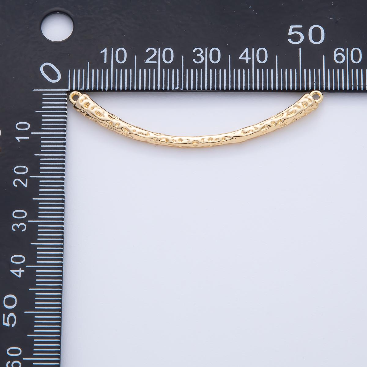 18K Gold Filled 53.9mm Hammered Textured Curved Link Connector for Modern Jewelry Design Minimal Style DIY Necklace Bracelet Piece | Y168
