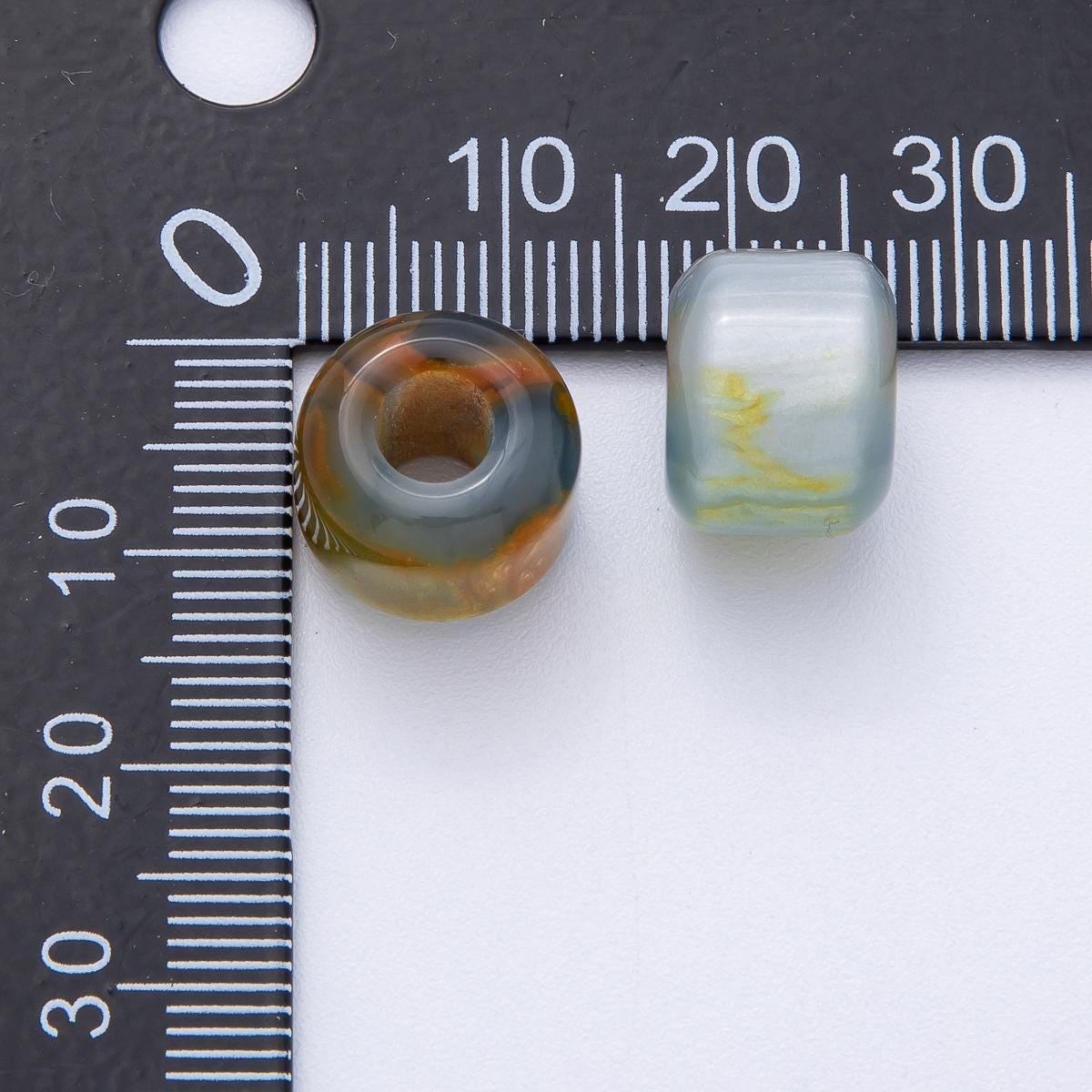 12.4mm Blue, Pink, Grey, Yellow, Brown Glitter Acrylic Resin Rondelle Bead Make Your Own Necklace Bracelet Jewelry Supply | B549