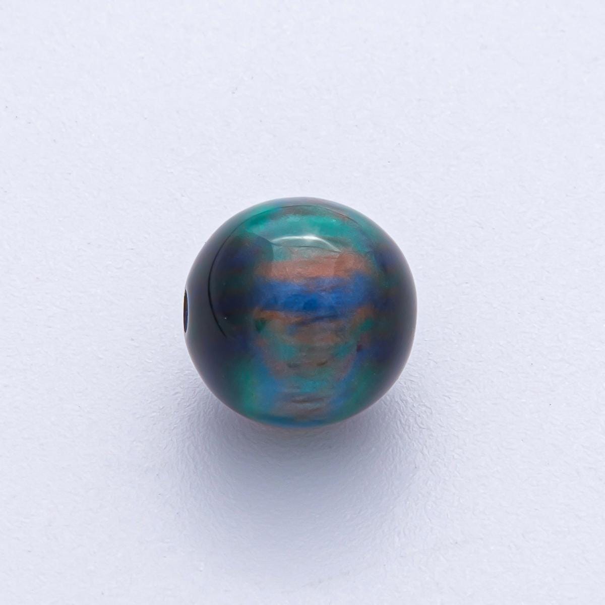 12mm Dark Teal, Yellow, Blue, Purple, Brown, Green Glitter Resin Round Bead DIY Jewelry Supply Finding for Custom Necklace & Bracelet | B569