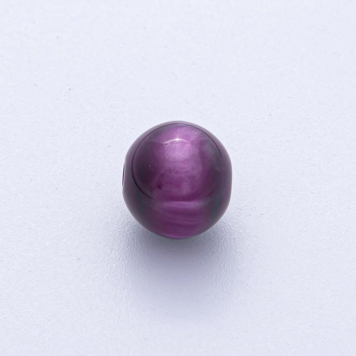 12mm Dark Teal, Yellow, Blue, Purple, Brown, Green Glitter Resin Round Bead DIY Jewelry Supply Finding for Custom Necklace & Bracelet | B569