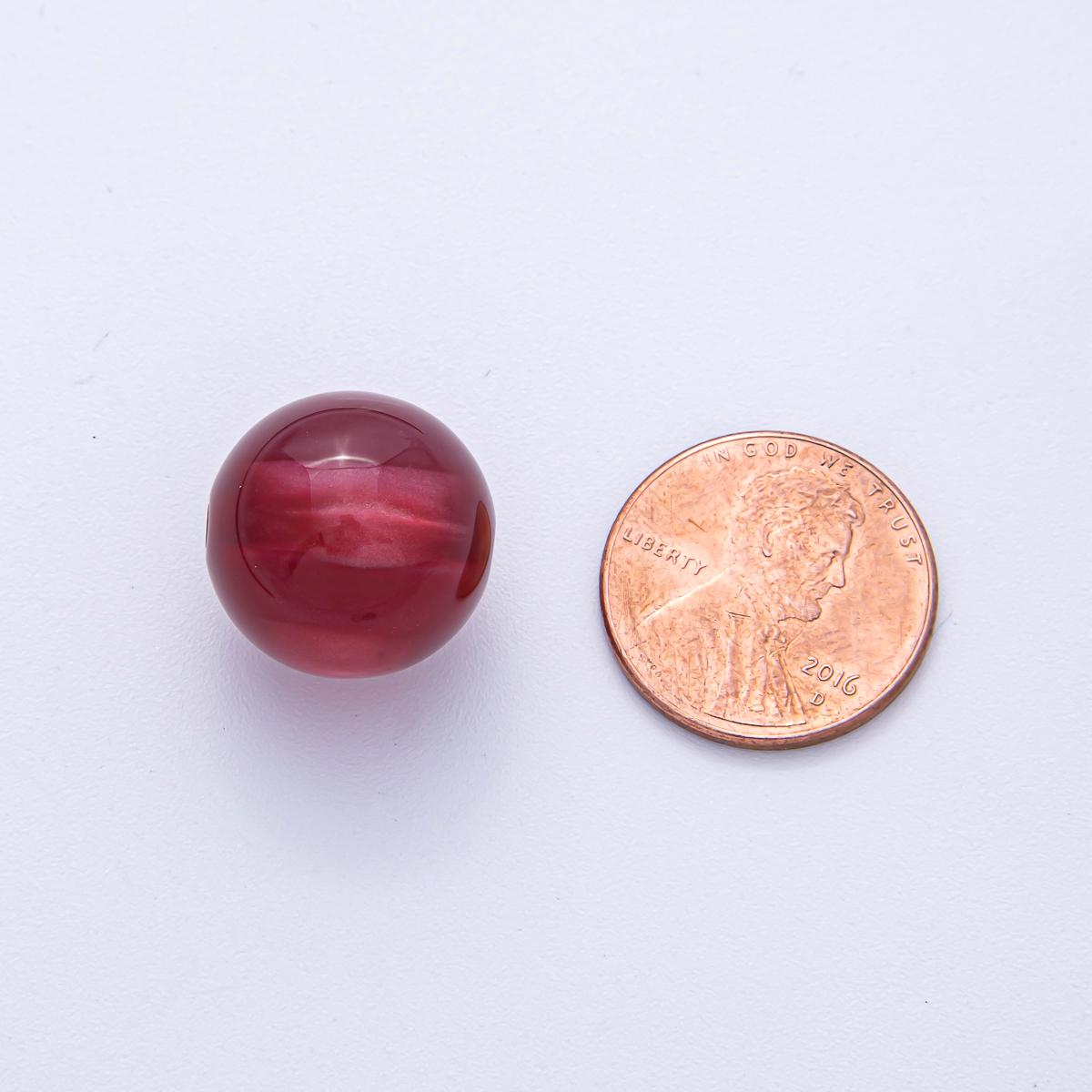 16mm Purple, White, Green, Red, Brown, Pink Glitter Acrylic Resin Round Bead Set DIY Bracelet Necklace Jewelry Supply Finding | B601