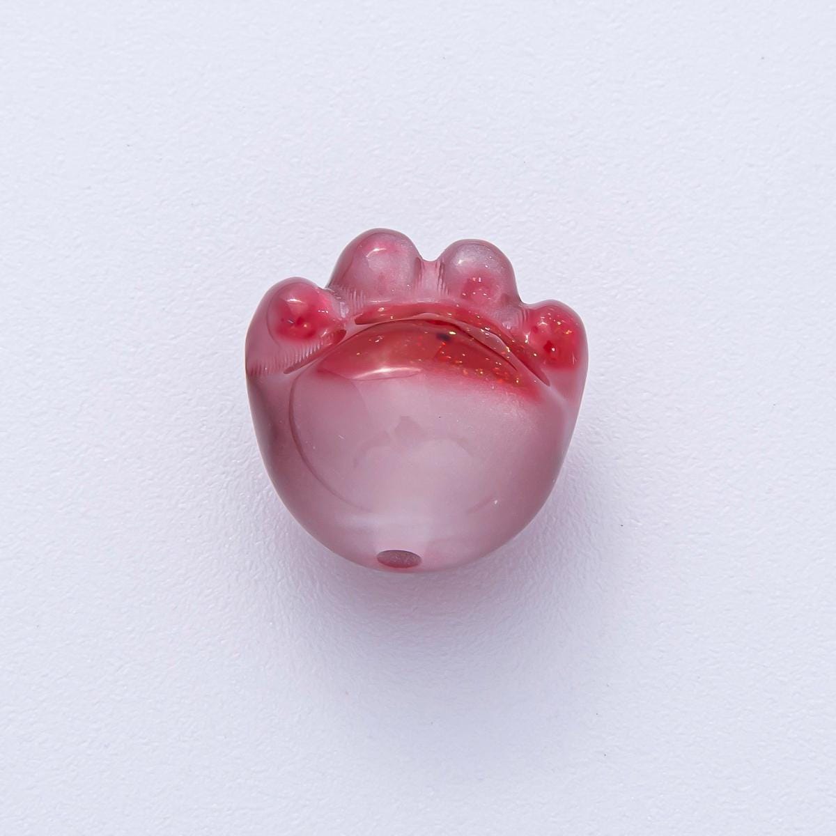 15.7mm Grey, Red, Blue, Green, Pink, White, Purple Glitter Resin Paw Print Pet Animal Bead Make Your Own DIY Jewelry Supply | B653