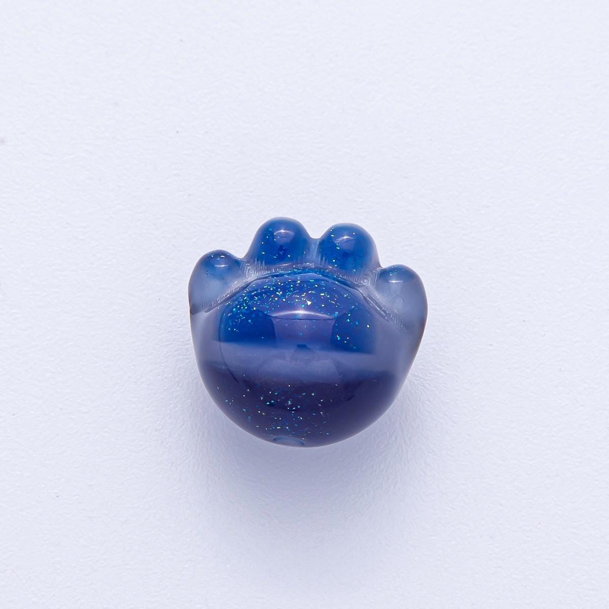 15.7mm Grey, Red, Blue, Green, Pink, White, Purple Glitter Resin Paw Print Pet Animal Bead Make Your Own DIY Jewelry Supply | B653