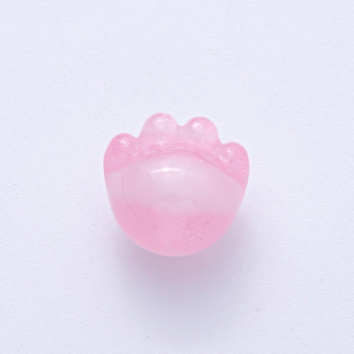15.7mm Grey, Red, Blue, Green, Pink, White, Purple Glitter Resin Paw Print Pet Animal Bead Make Your Own DIY Jewelry Supply | B653