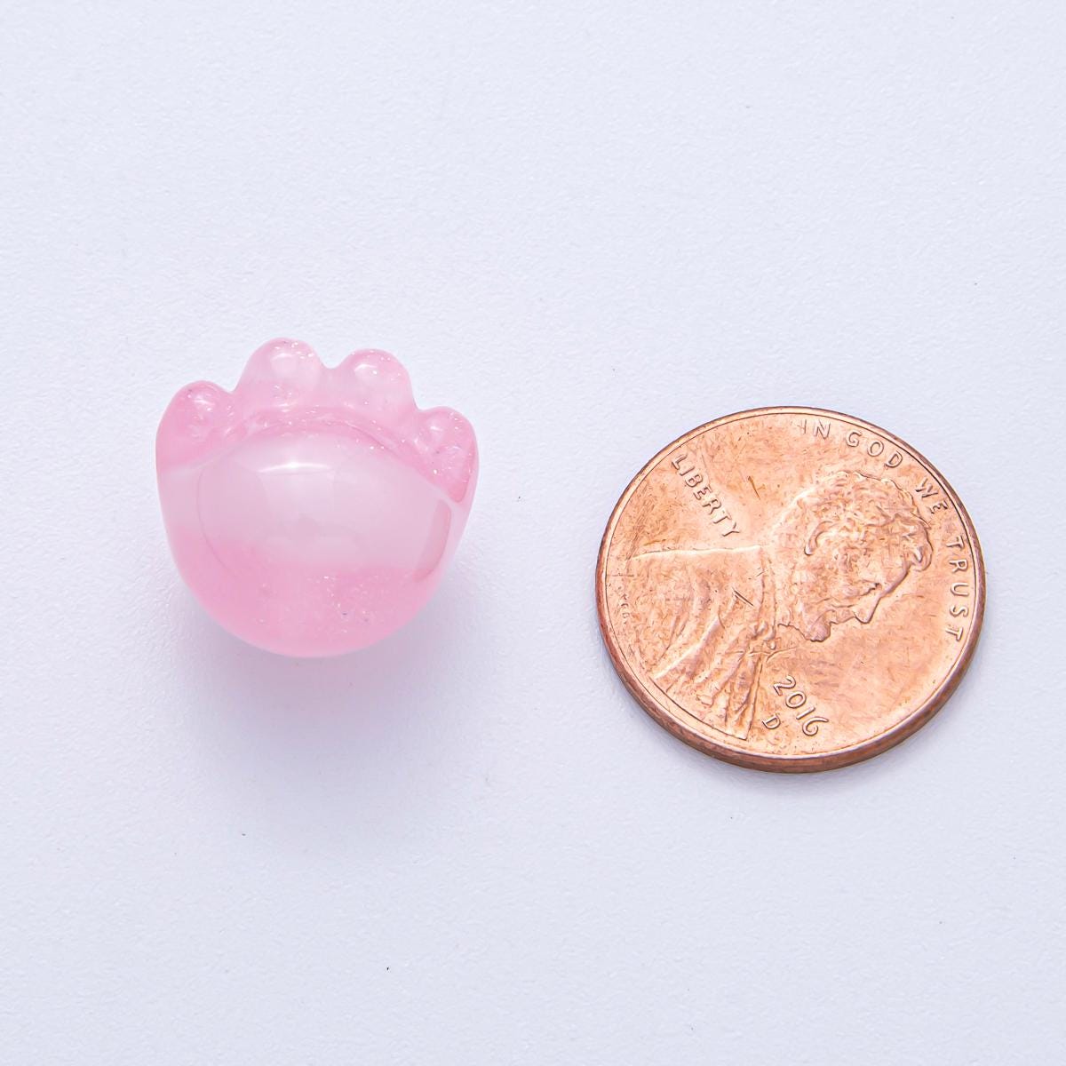 15.7mm Grey, Red, Blue, Green, Pink, White, Purple Glitter Resin Paw Print Pet Animal Bead Make Your Own DIY Jewelry Supply | B653