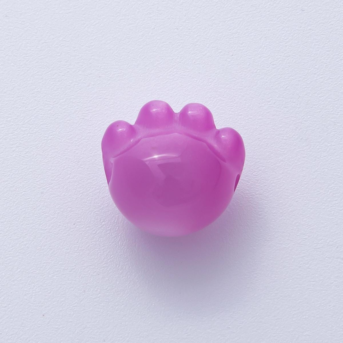 15mm Resin Blue, White, Green, Fuchsia, Pink, Purple, Red Paw Print Pet Animal Bead Make Your Own Necklace & Bracelet Jewelry Supply | B663