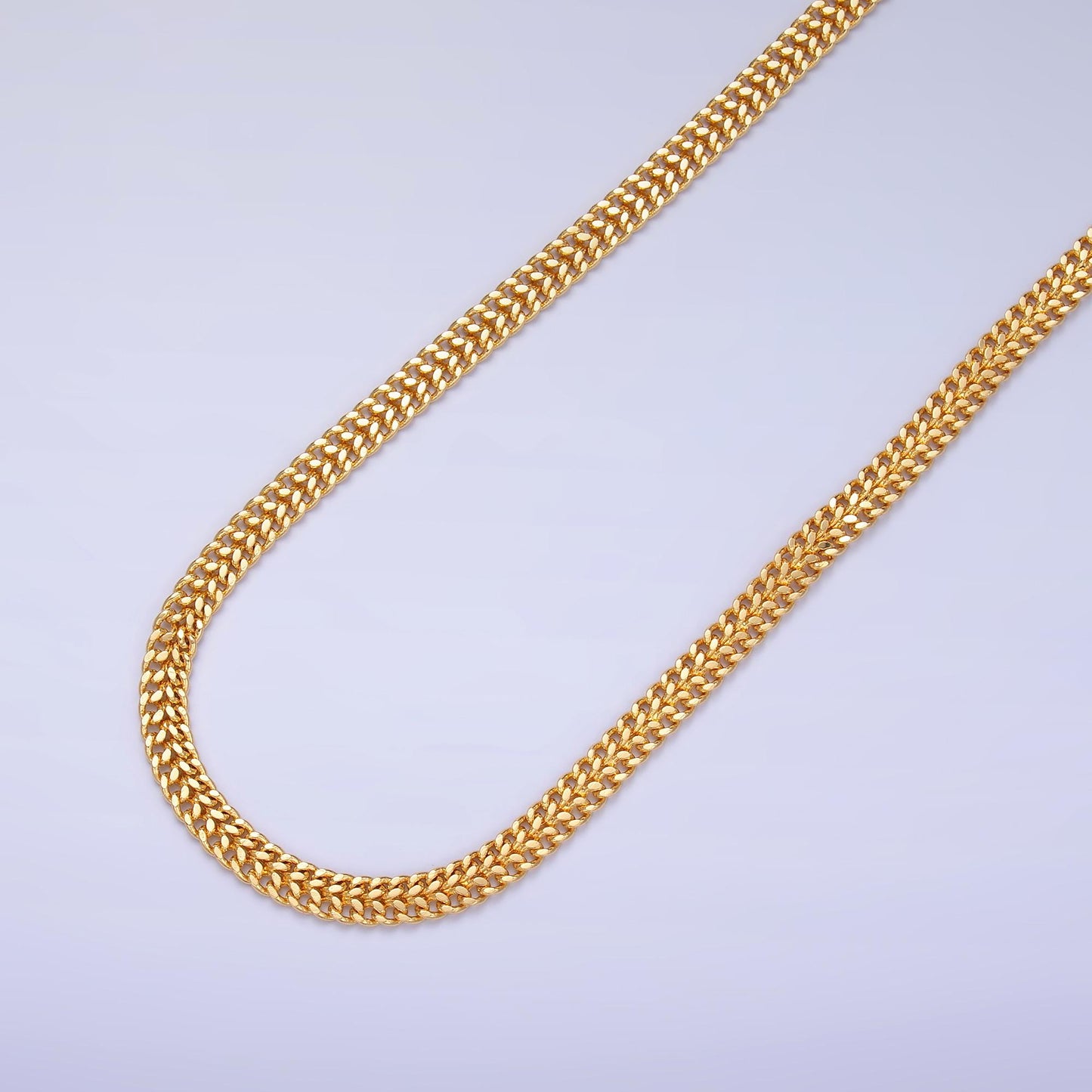 24K Gold Filled 4.5mm Double Weave Curb Chain Unfinished Chain by Yard Wholesale Bulk DIY Supply for Jewelry Making Necklace | Roll-2018
