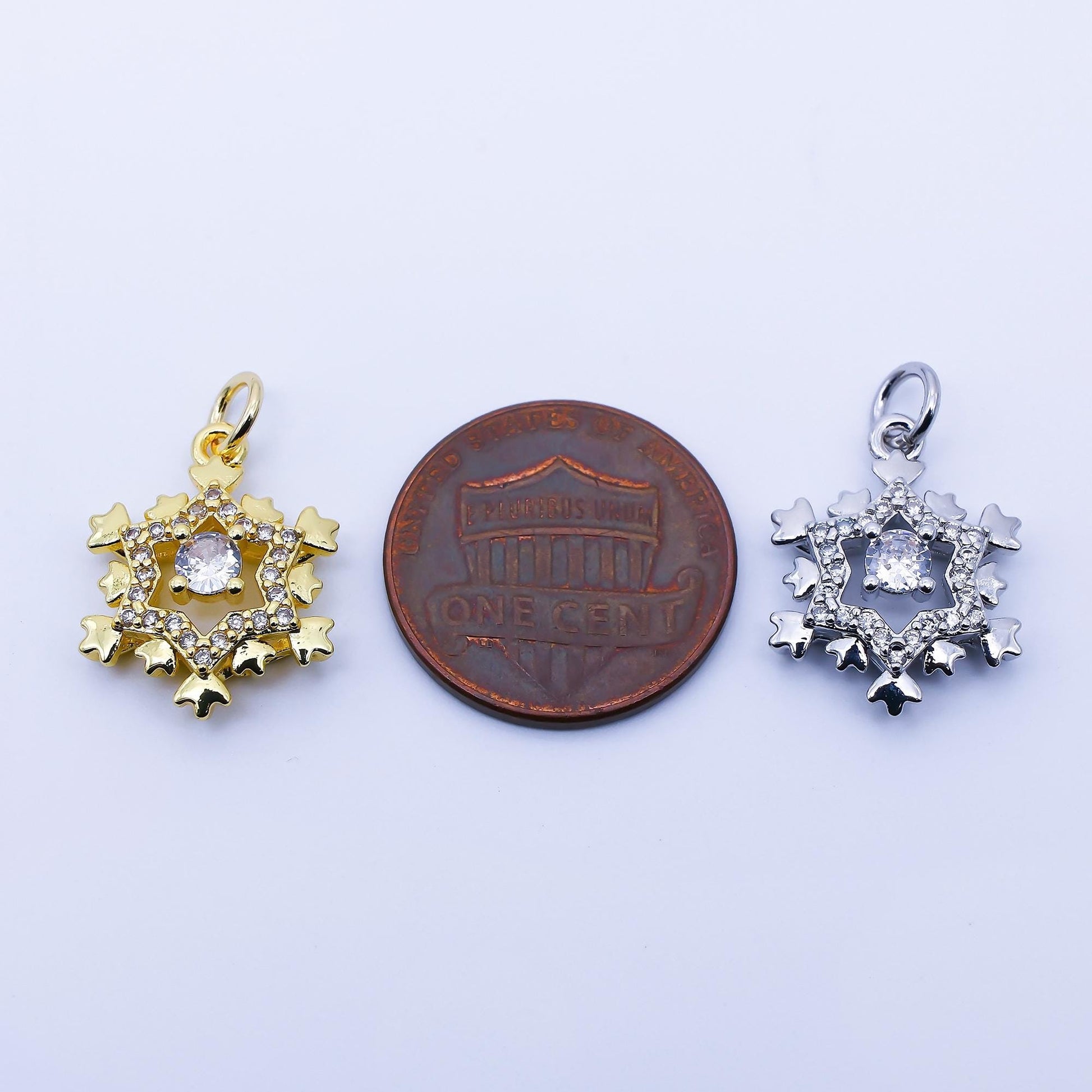 24K Gold Filled Clear CZ Celestial Star Charm in Gold & Silver Festive Crystal Star Pendant DIY Custom Jewelry Making for Necklace | C941