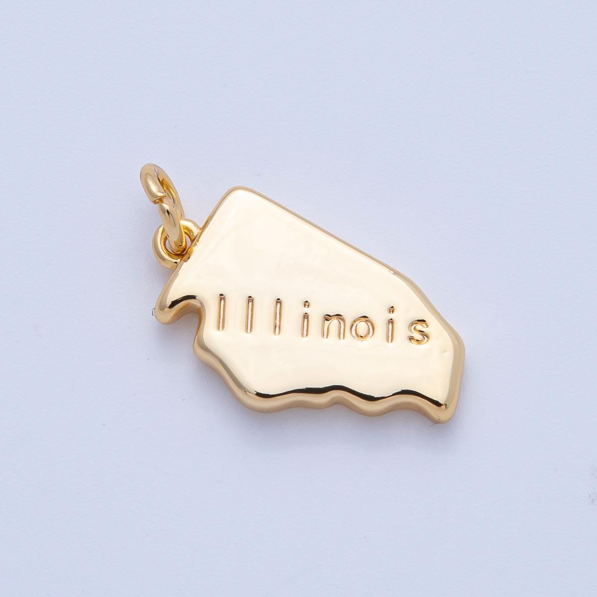 18K Gold Filled United States of America Individual State Map Charm in Gold for Necklaces Minimalist Jewelry Making Supplies | AK064