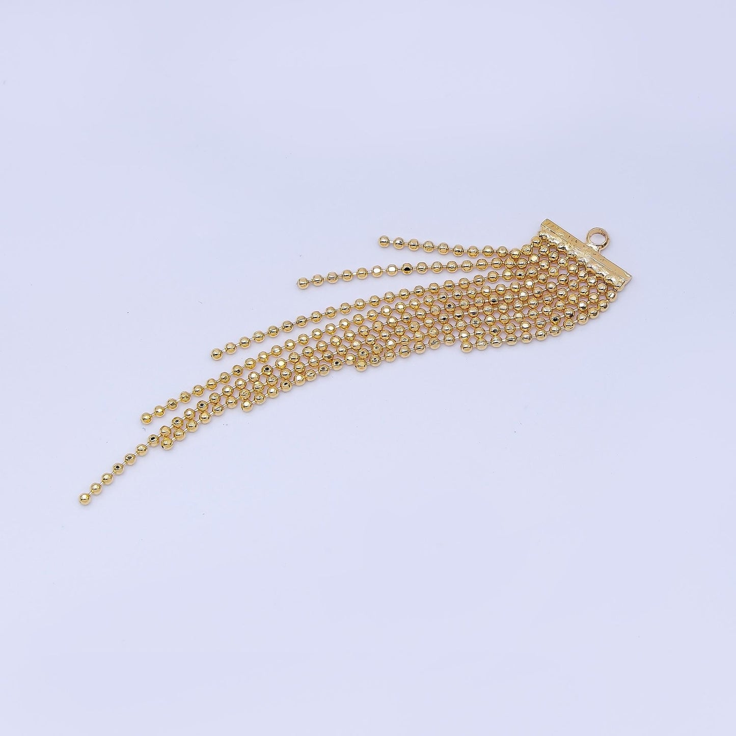 Dainty Elegant Gold & Silver 62mm Tassel Beaded Chain Drop Charm DIY Jewelry Making Supply for Earring or Necklace | AF1585