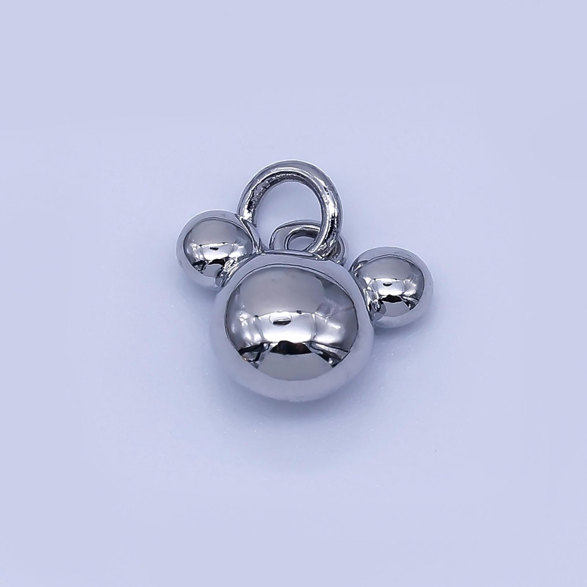 24K Gold Filled 7.8mm Chubby Mouse Ears Animal Charm in Gold & Silver Adorable Pendant for Necklace Bracelet or Earring Design | AF1583