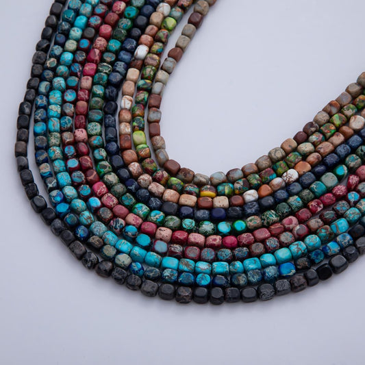 5mm Turquoise Natural Gemstone Nugget Bead Strand Finding Earthly Polished Stone for Boho Jewelry Making DIY Supply | WA-3840
