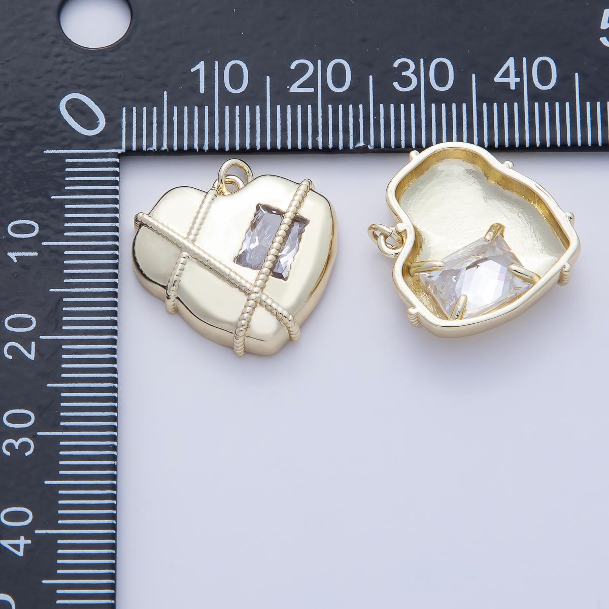 14K Gold Filled 19.3mm Irregular Heart Charm Abstract Modern Love Pendant Sculpted Design DIY Jewelry Making Supply | AF1480