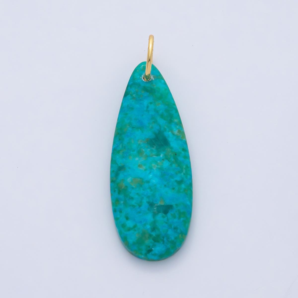 Natural Stone Teardrop Pendants Dyed Polished Turquoise Gemstone Charms, Boho Jewelry Making Supplies, Earth Tone Gem Drops AF1493