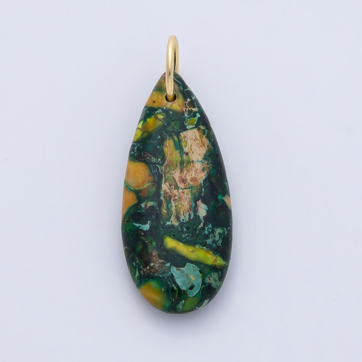18k Natural Stone Teardrop Dyed Turquoise Gemstone Charms DIY Boho Jewelry Making Supplies | AF1497