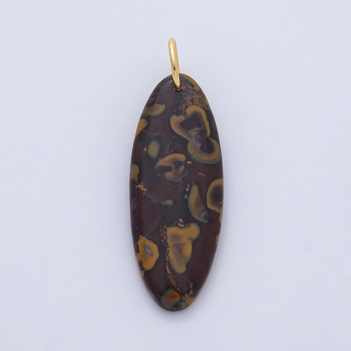 18K Gold Filled 45.1mm Dyed Turquoise Jasper Mixed Gemstone Charm Natural Healing Stone Pendant DIY Jewelry Necklace Earrings | AF1593