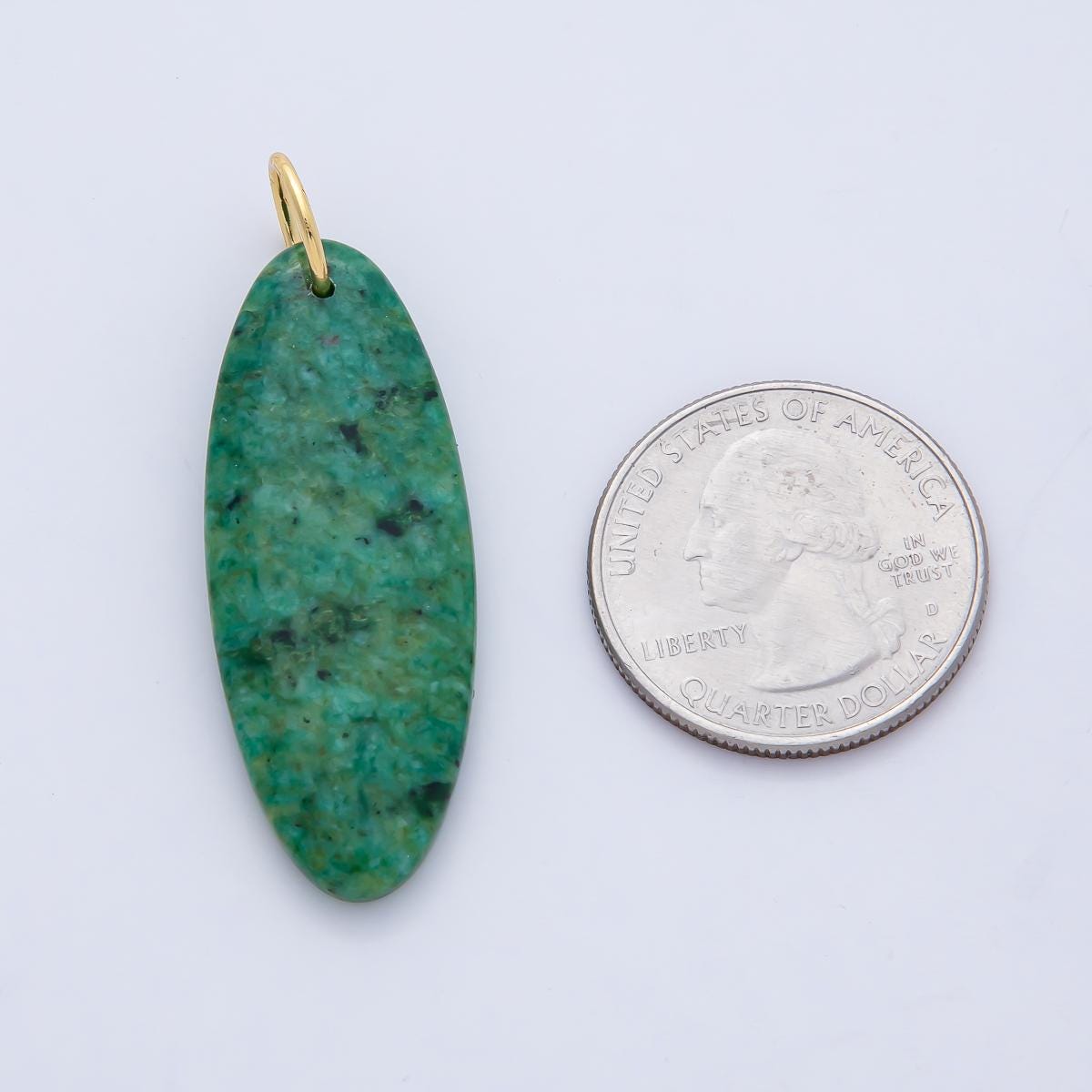 18K Gold Filled 45.1mm Dyed Turquoise Jasper Mixed Gemstone Charm Natural Healing Stone Pendant DIY Jewelry Necklace Earrings | AF1593