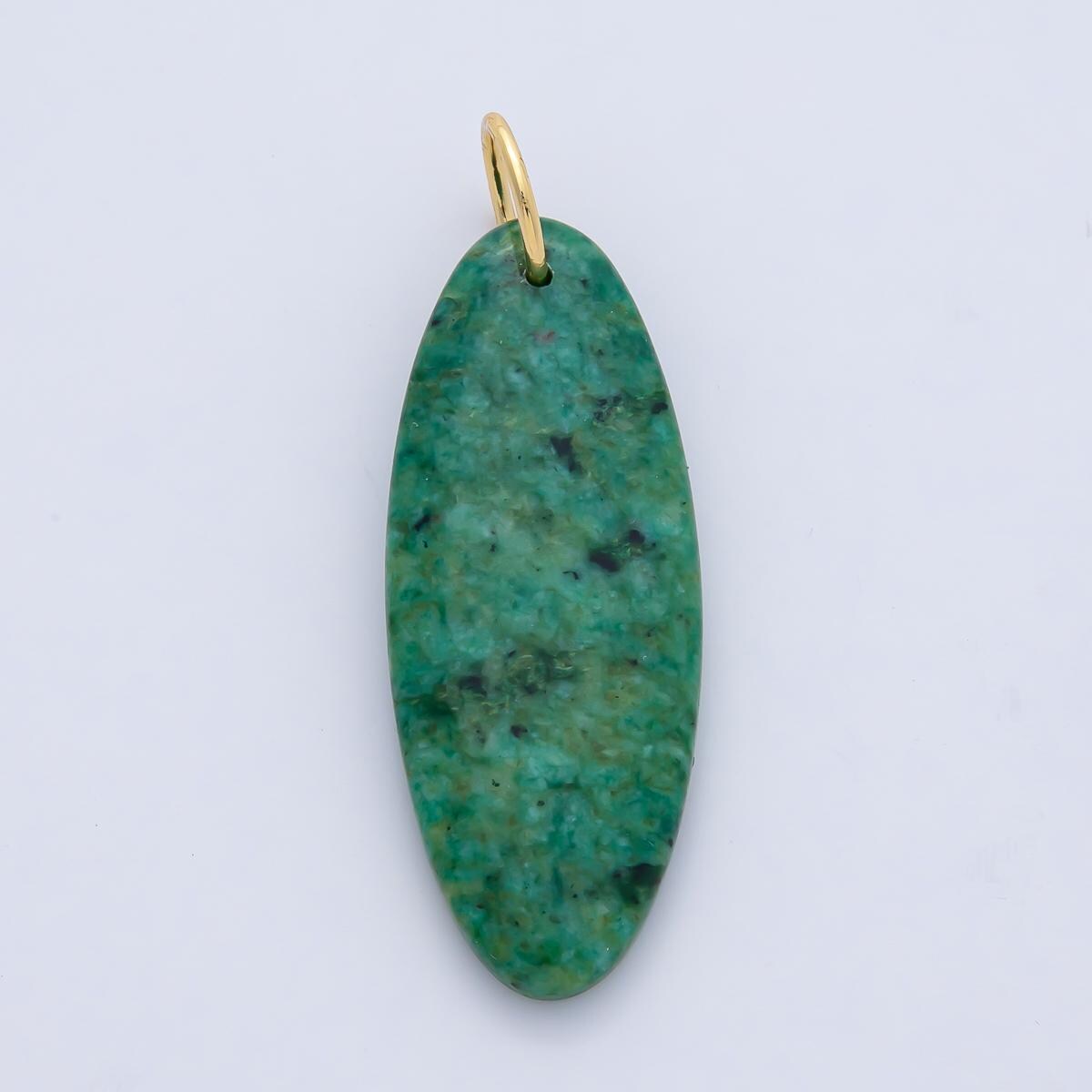 18K Gold Filled 45.1mm Dyed Turquoise Jasper Mixed Gemstone Charm Natural Healing Stone Pendant DIY Jewelry Necklace Earrings | AF1593