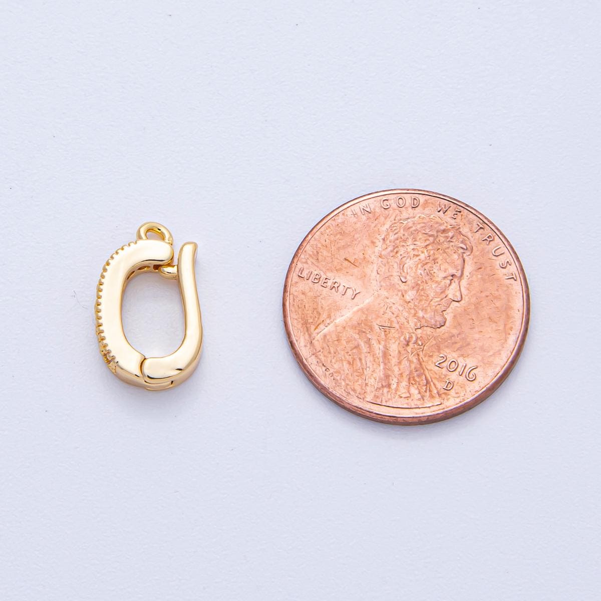 18K Gold Filled 14.2mm Micro Paved CZ Snap Latch Bail Finding Closure Bracelet & Necklace Clasp DIY Jewelry Supply | Z1605