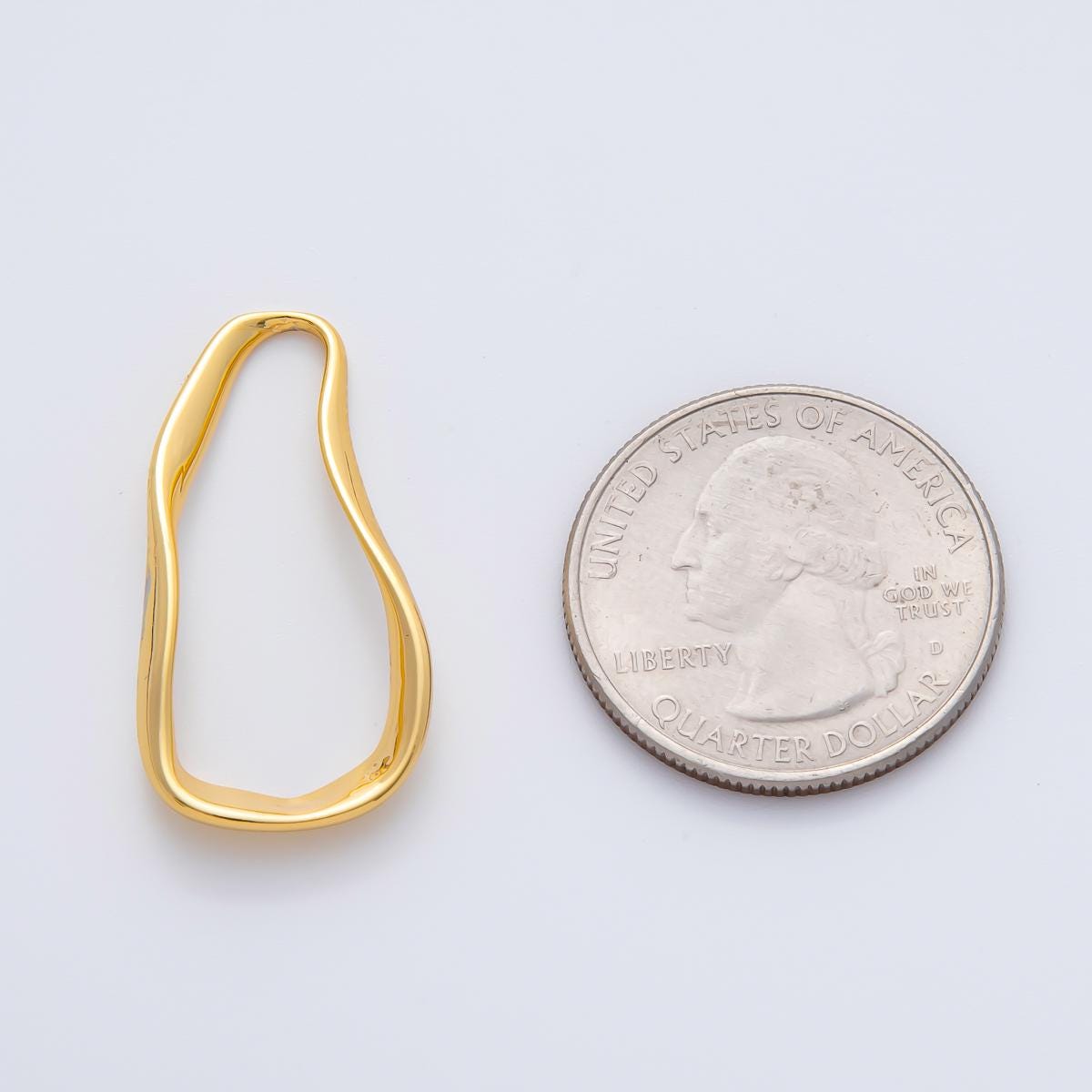 18K Gold Filled 30mm Minimalist Molten Geometric Charm Sculpted Abstract Shape DIY Jewelry Supply for Necklace & Bracelet | Z1602